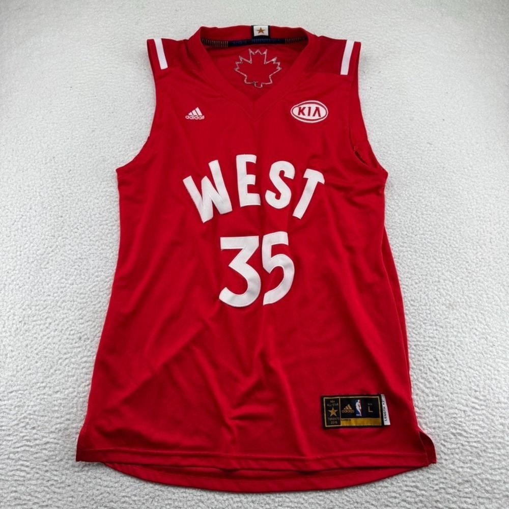 Adidas 2016 All Star Game Kevin Durant Western Conference Jersey Mens L Red Sewn